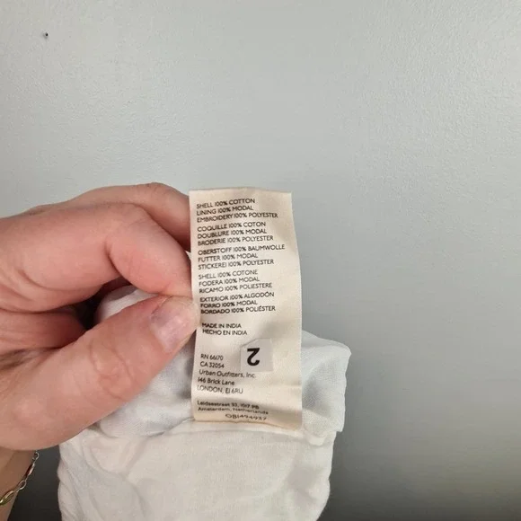 Maeve Anthropologie White Skirt 8 Ocean Animal Nautical Embroidered Bead Eyelet - Picture 11 of 11